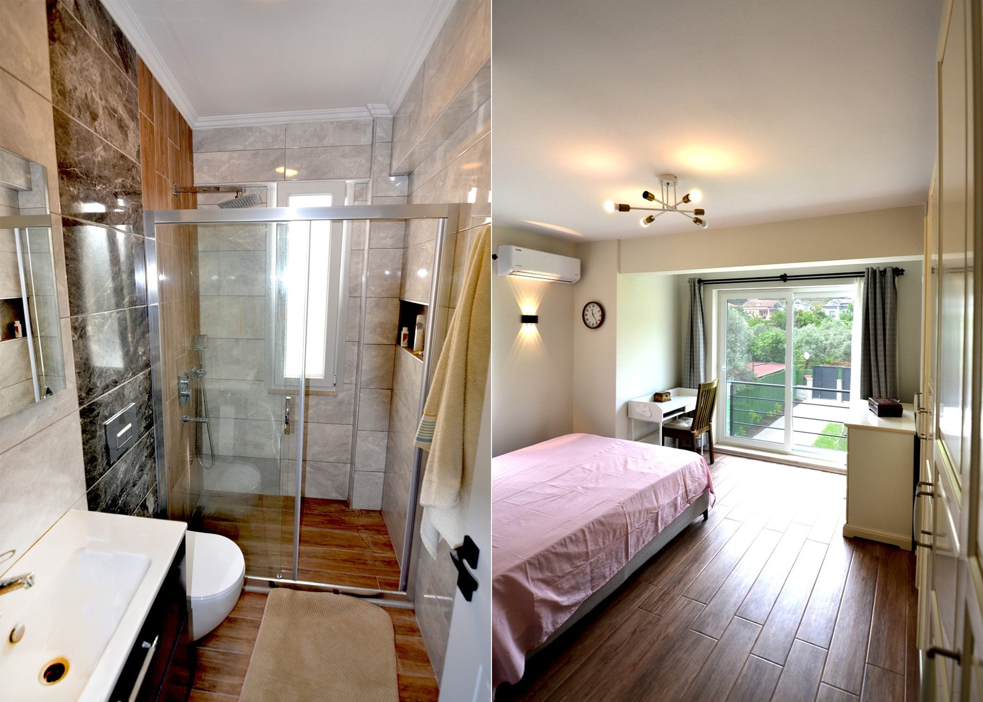 Villa yatak odası ve banyo